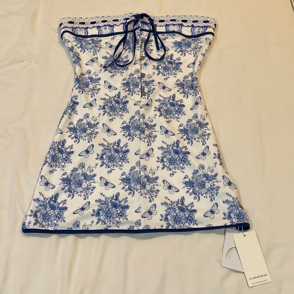 NWT Butterfly Bouquet Floral Tube Short Dress Size S